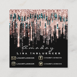 Carte De Visite Carré Manucure Clou Artiste Parties scintillant Dérive R