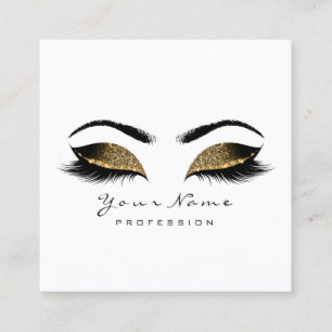 Carte De Visite Carré Maquillage Artiste Eyebrow Eye Lash Blanche Partie