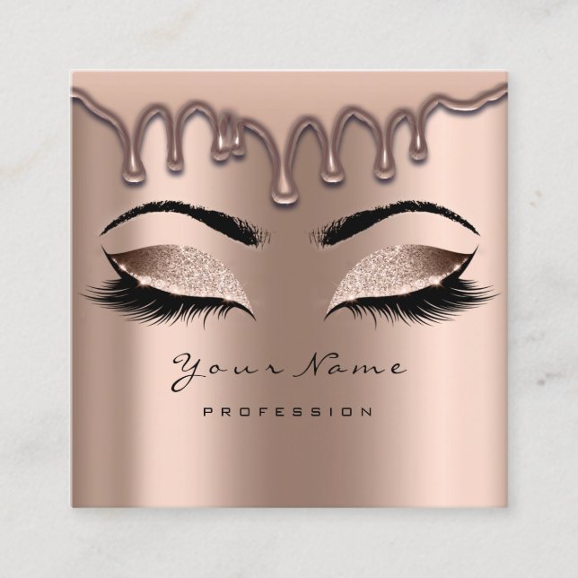 Carte De Visite Carré Maquillage Artiste Eyebrow Lash Parties scintillan (Devant)