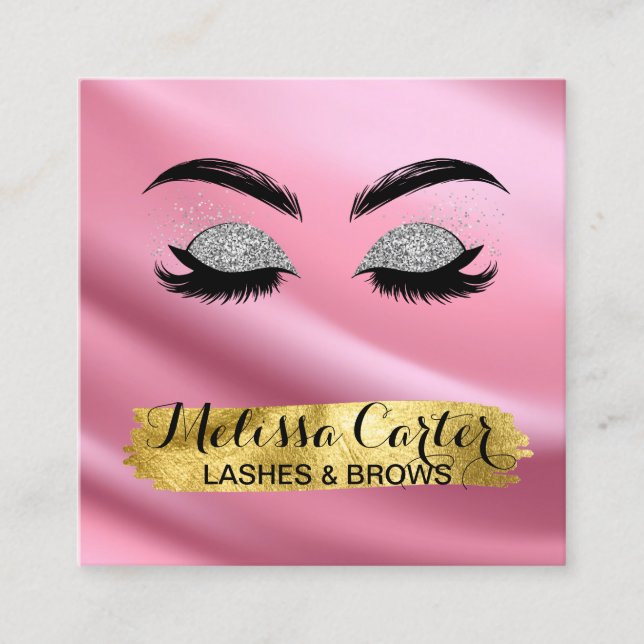 Carte De Visite Carré Maquillage Artiste Eyelash Extensions Lashes Brows (Devant)