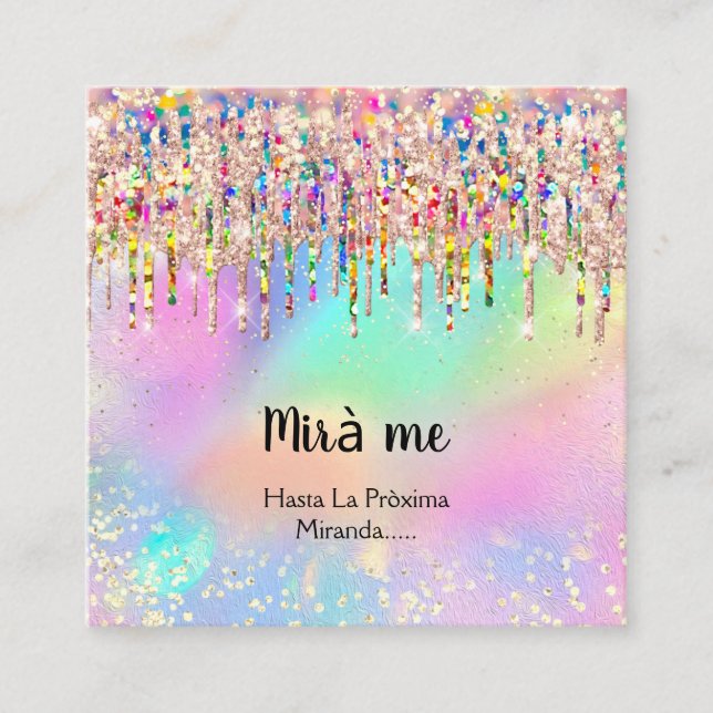 Carte De Visite Carré Maquillage Artiste Lash Studio Holographe Photo Dr (Devant)