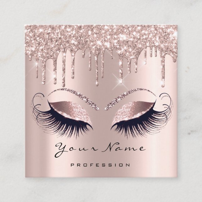 Carte De Visite Carré Maquillage Artiste Lashes ExtensionGlitter Spark C (Devant)