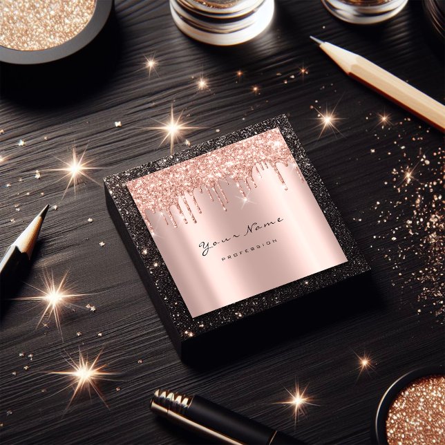 Carte De Visite Carré Maquillage Artiste Planificateur d'événements Part (Makeup Artist Event Planner Glitter Spark Square Square Business Card)