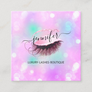Carte De Visite Carré Maquillage Brows Eyelash QR Code Logo Beauty Studi