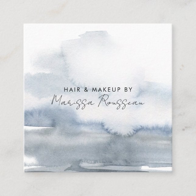 Carte De Visite Carré Maquillage de cheveux moderne Aquarelle Abstraite  (Devant)