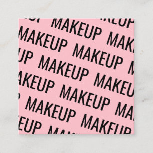 Carte De Visite Carré Maquillage motif de texte extensible rose moderne