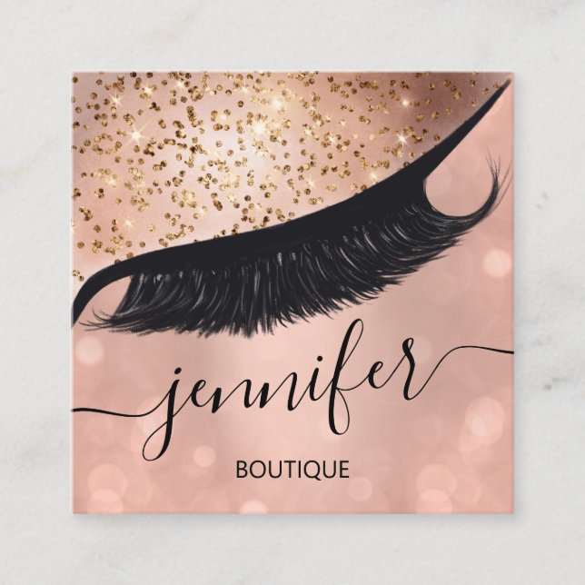 Carte De Visite Carré Maquillage professionnel Eyelash Extension Artist  (Devant)