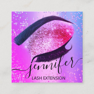 Carte De Visite Carré Maquillage professionnel Eyelash Extension rose ch