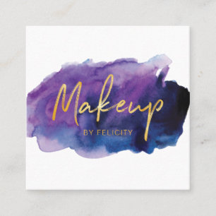 Carte De Visite Carré Maquilleur à la mode élégant de lavage d'aquarelle