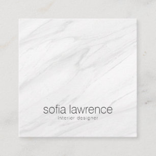 Carte De Visite Carré Marbre blanc élégant designer professionnel modern