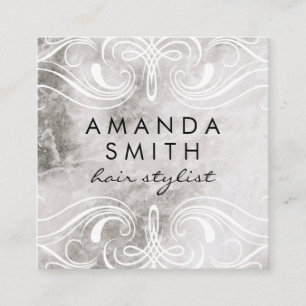 Carte De Visite Carré Marbre d'éléments soignés