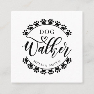 Carte De Visite Carré Marche de chien en forme de couleur modifiable en 