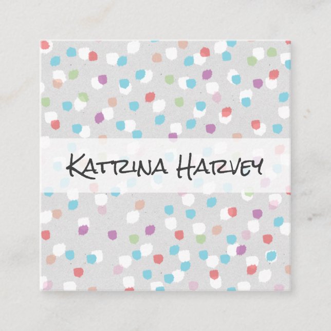 Carte De Visite Carré Marques texturées (fruité) (Devant)