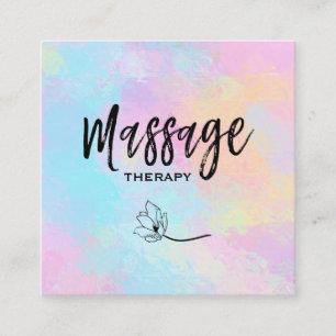 Carte De Visite Carré *~* Massage Thérapie Florale
