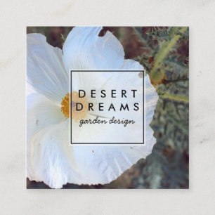 Carte De Visite Carré Matilija Poppy Desert Fleur sauvage Photo Voyage