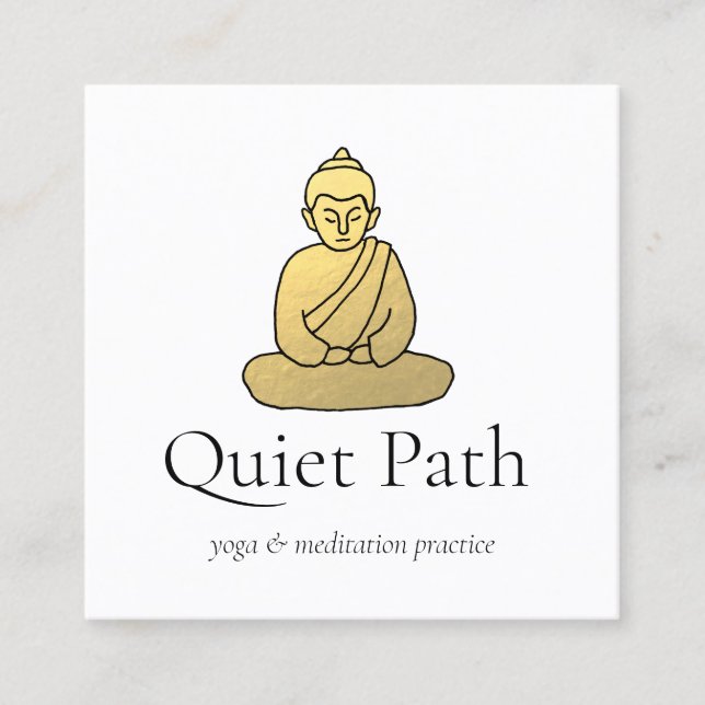 Carte De Visite Carré Méditation Bouddhisme zen Enseignant (Devant)