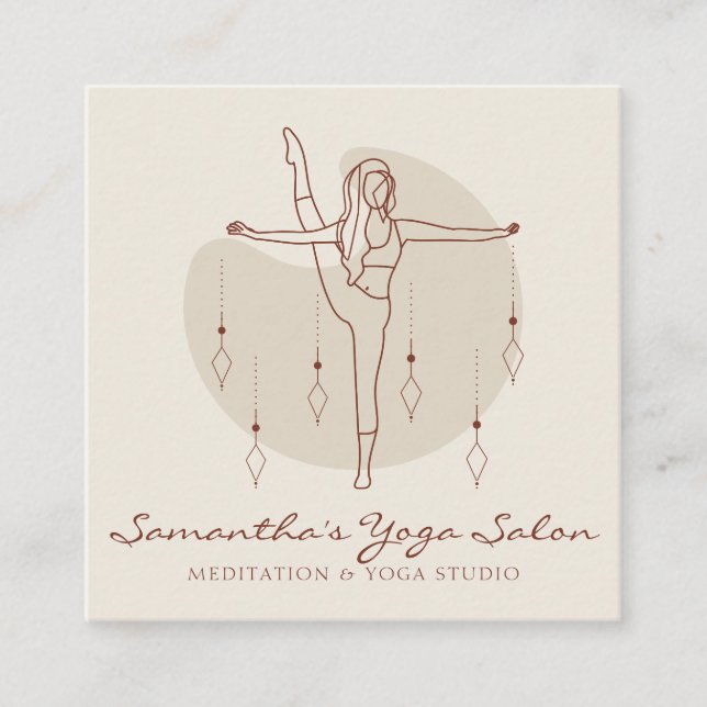 Carte De Visite Carré Méditation ivoirienne Pose Yoga Pilates Salle De S (Devant)