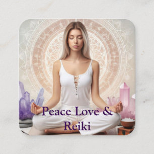 Carte De Visite Carré Méditation Spirituelle Moderne Reiki Amour Chakra