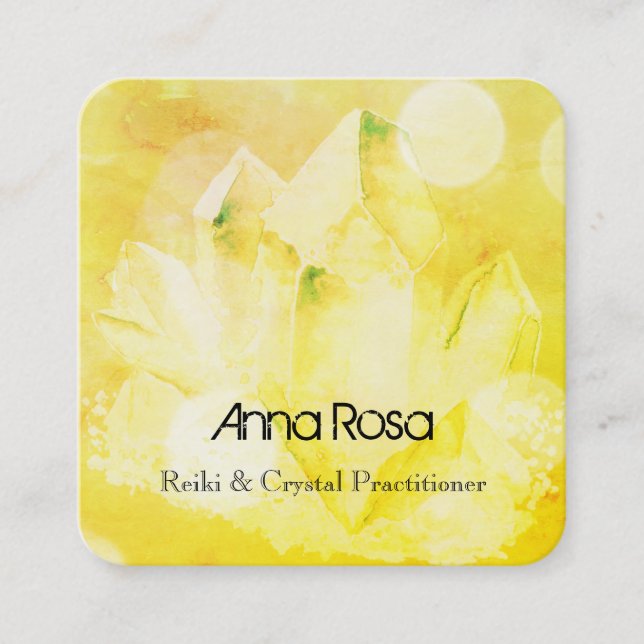 Carte De Visite Carré *~* Meilleur Nouvel Âge Reiki Crystal Yoga Reiki M (Devant)