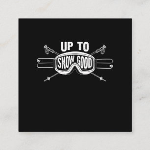 Carte De Visite Carré Meilleur Ski De Snowboard Cadeau Jusqu'À La Neige