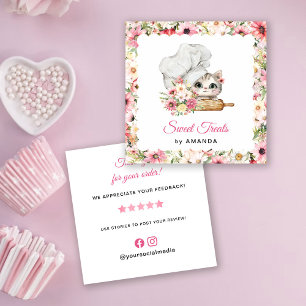 Carte De Visite Carré Merci Boulangerie Chef Kitten