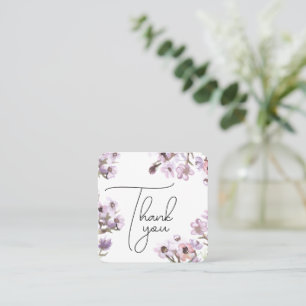 Carte De Visite Carré Merci fleurs sauvages violettes douces