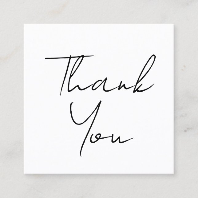 Carte De Visite Carré merci pour votre commande avec un script minimal m (Devant)
