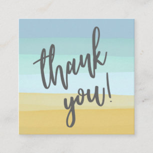 Carte De Visite Carré Merci Pour Votre Commande Plage Thématique