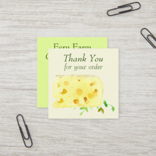 Carte De Visite Carré Merci Pour Votre Commande Swiss Cheese Food Herbes