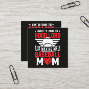 Carte De Visite Carré Mère de baseball Parent sportif Mère de jour de ma