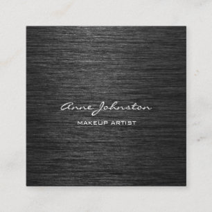 Carte De Visite Carré Métal brossé noir