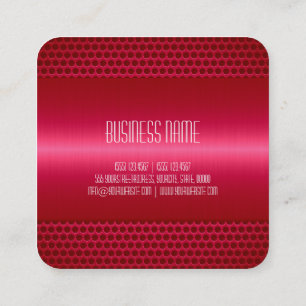 Carte De Visite Carré Métal en acier inoxydable rose chaud