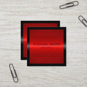 Carte De Visite Carré Métal inoxydable rouge élégant fait sur command