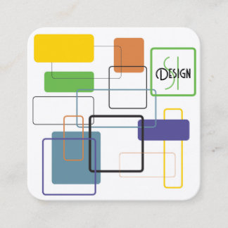 Carte De Visite Carré Mi-siècle, explosion de couleur moderne