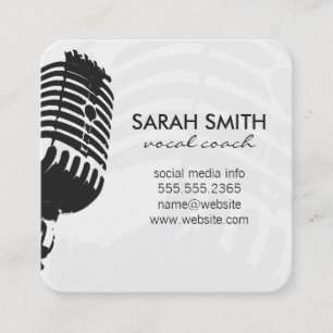 Carte De Visite Carré Microphone
