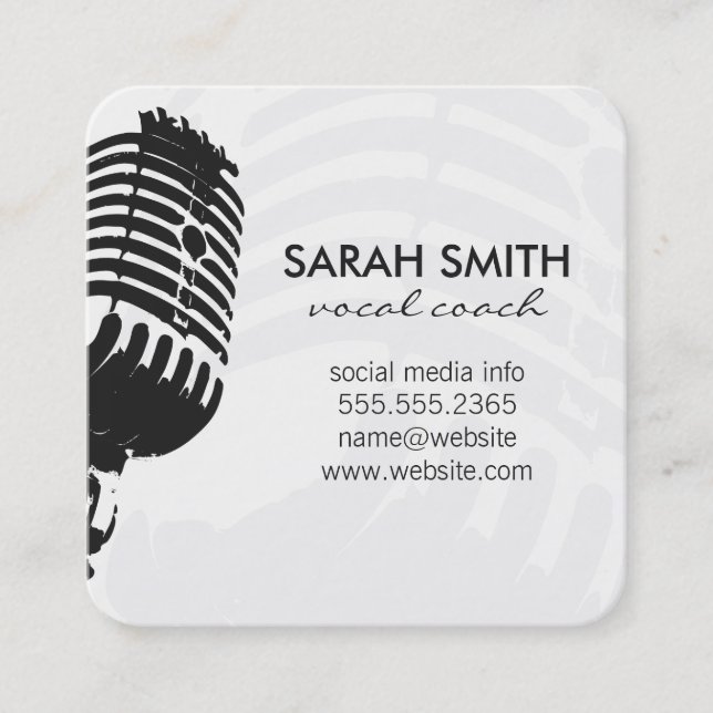 Carte De Visite Carré Microphone (Devant)