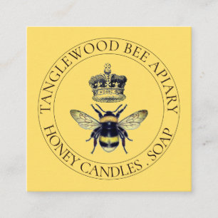 Carte De Visite Carré Miel Bee Apiary Produits de miel