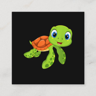 Carte De Visite Carré Mignonne Sea Baby Turtle Cadeau