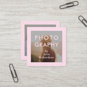 Carte De Visite Carré Minimal rougissent deux photos pour des