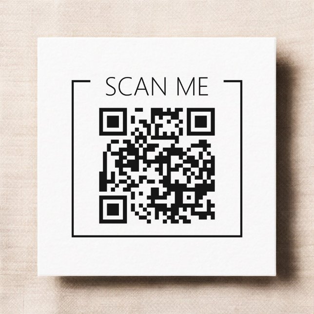 Carte De Visite Carré Minimalist QR Code Scan Me Business (Créateur téléchargé)