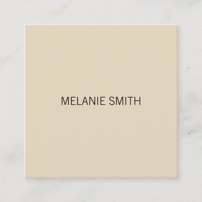 Carte De Visite Carré Minimaliste / Beige (Devant)