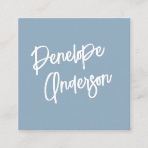 Carte De Visite Carré Minimaliste Dusty Blue Neutral Boho Moderne tendan