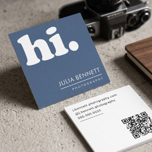 Carte De Visite Carré Minimaliste Moderne "Bonjour"