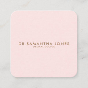 Carte De Visite Carré Minimaliste Moderne Docteur Professionnel Rose