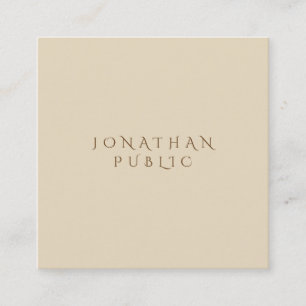 Carte De Visite Carré Minimaliste simple beige élégant de modèle mode