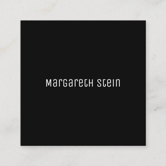 Carte De Visite Carré minimum élégant unica one font black (Devant)