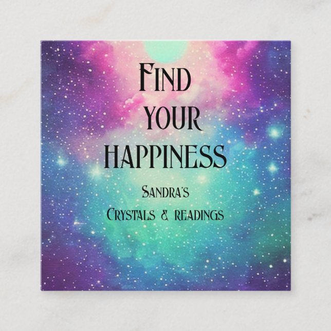 Carte De Visite Carré Minuscule étoiles nébuleuse galaxie colorée près h (Devant)