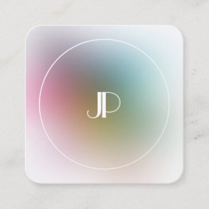 Carte De Visite Carré Modèle de monogramme doré élégant moderne luxueux