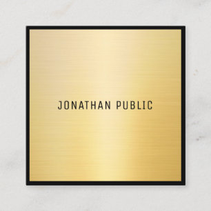 Carte De Visite Carré Modèle design élégant moderne tendance Black Gold
