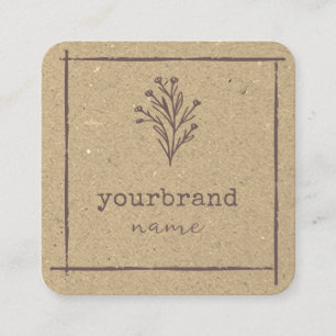 Carte De Visite Carré Modèle d'image Floral Rustique